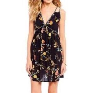 Band of Gypsies Floral Spaghetti Strap Boho Dress Size Small